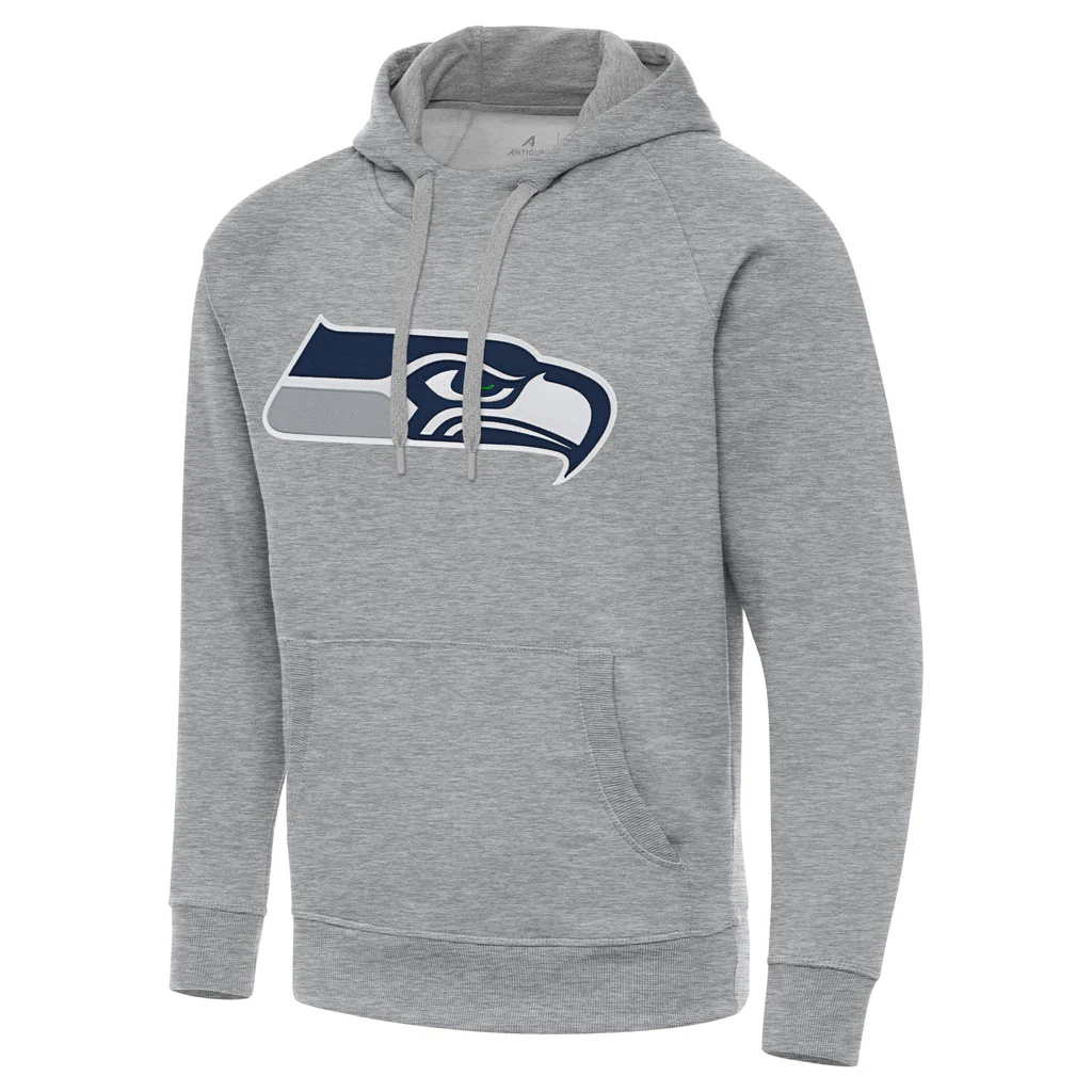 NFL Seattle Seahawks Antigua Full Front Victory Pullover Hoodie - Heather gray - Image 2