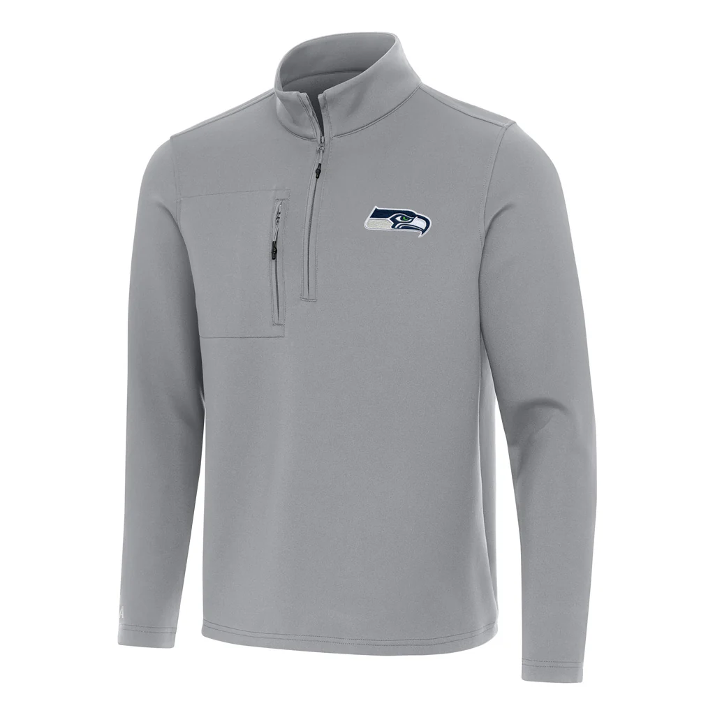 NFL Seattle Seahawks Antigua Insider 1/4 Zip Pullover Jacket - Gray