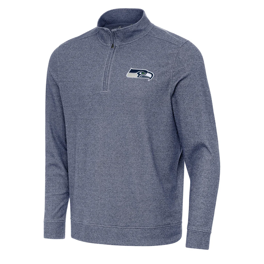 NFL Seattle Seahawks Antigua Subtle 1/4 Zip Pullover Jacket - Navy