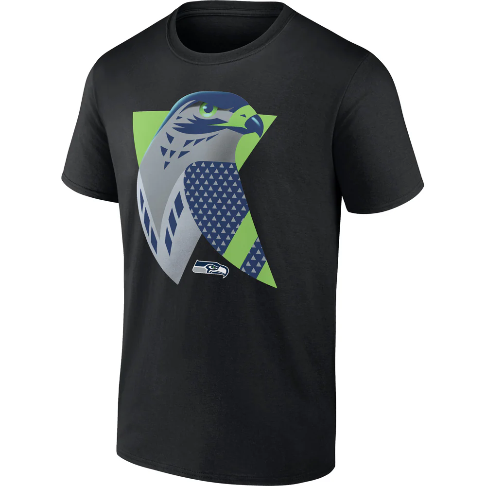 NFL Seattle Seahawks Fanatics Illustration T-Shirt - Black - Image 2