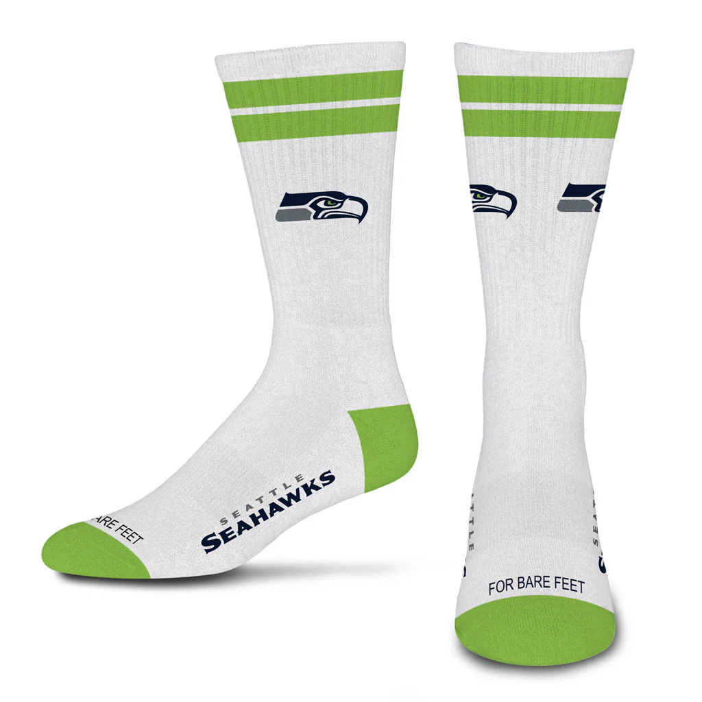NFL Seattle Seahawks For Bare Feet White Stripes Socks - White