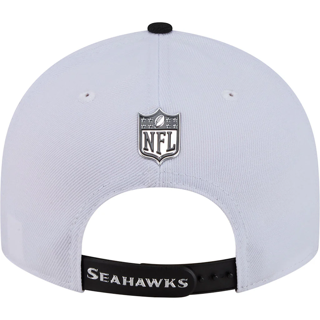 NFL Seattle Seahawks New Era Black & White 2026 Draft 9FIFTY Snapback Hat - White - Image 6