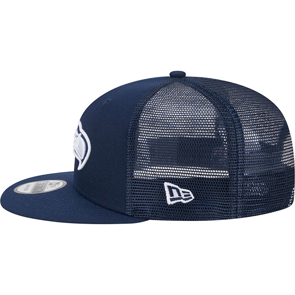 NFL Seattle Seahawks New Era Primary OTC Trucker 9FIFTY Snapback Hat - Navy - Image 4