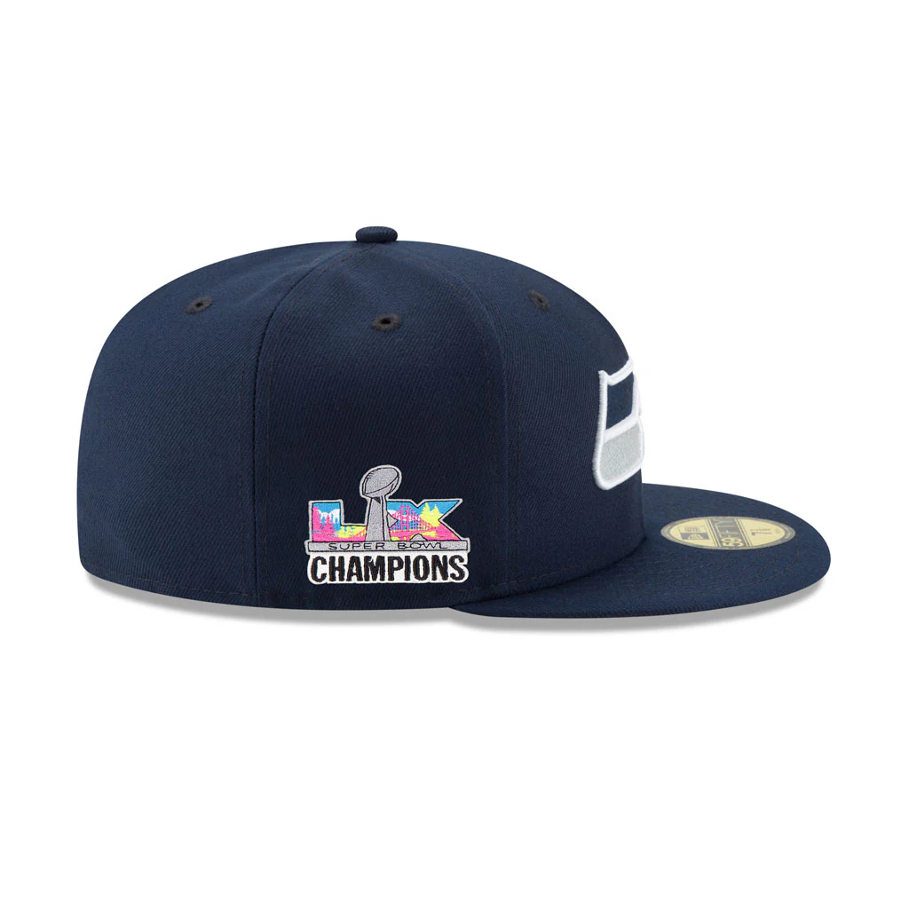 NFL Seattle Seahawks New Era Super Bowl LX Champions Side Patch 59FIFTY Fitted Hat - Black - Image 4