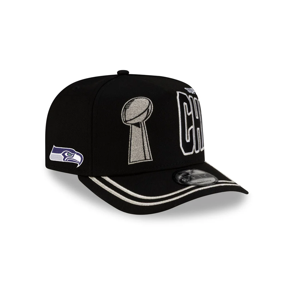 NFL Seattle Seahawks New Era Super Bowl LX Parade Champions 9FIFTY A-Frame Snapback Hat - Black