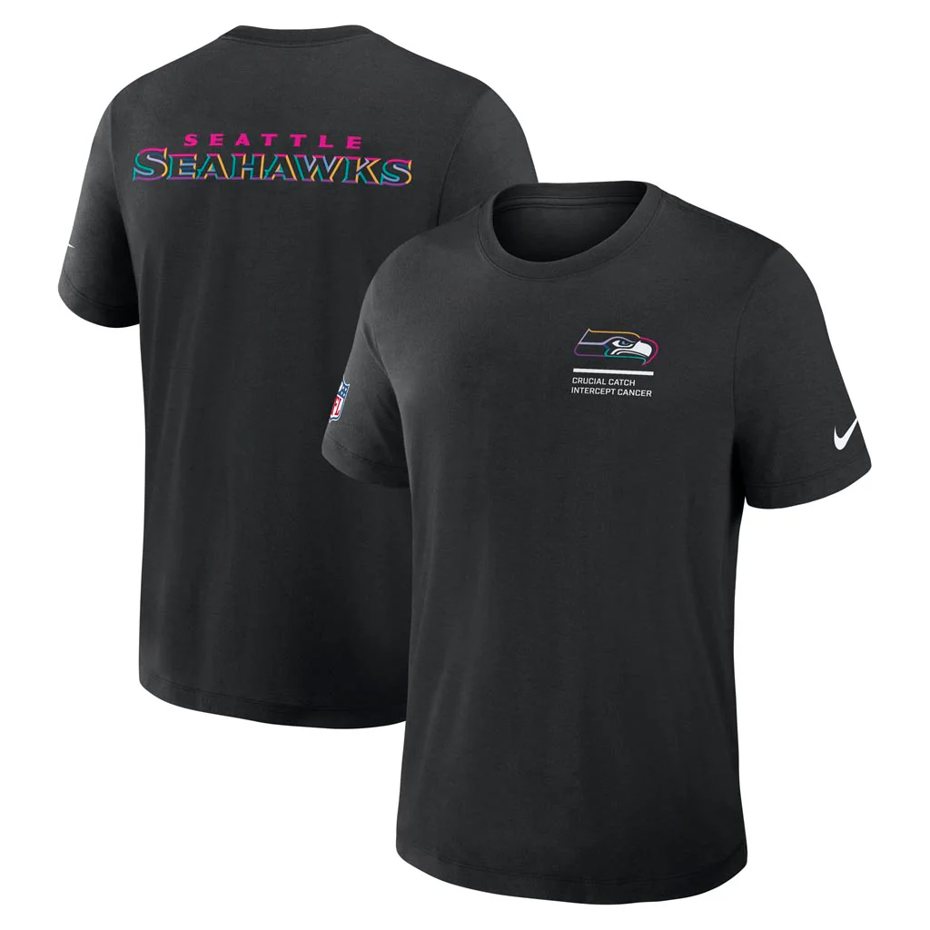 NFL Seattle Seahawks Nike 2025 Crucial Catch Tri-Blend T-Shirt - Black