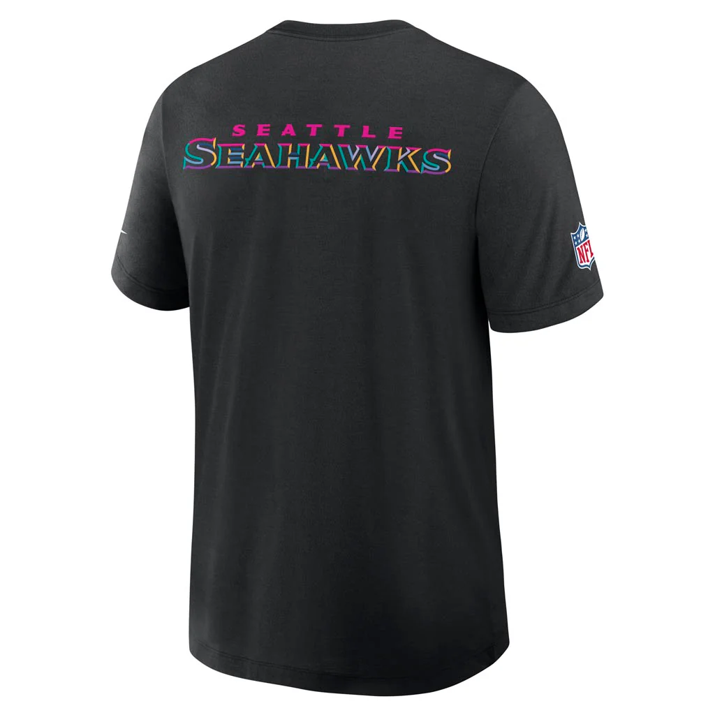 NFL Seattle Seahawks Nike 2025 Crucial Catch Tri-Blend T-Shirt - Black - Image 3