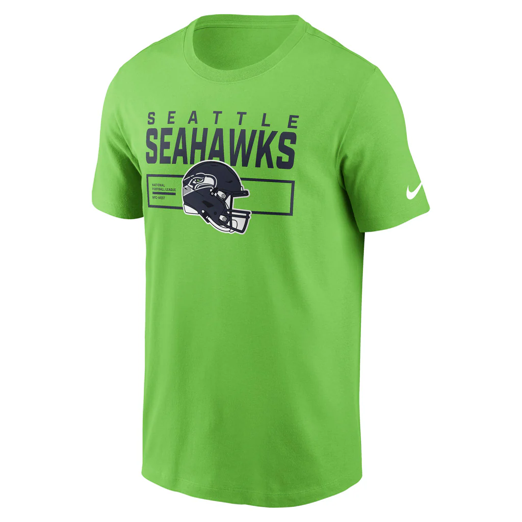 NFL Seattle Seahawks Nike Helmet Essential T-Shirt - Green - Image 2
