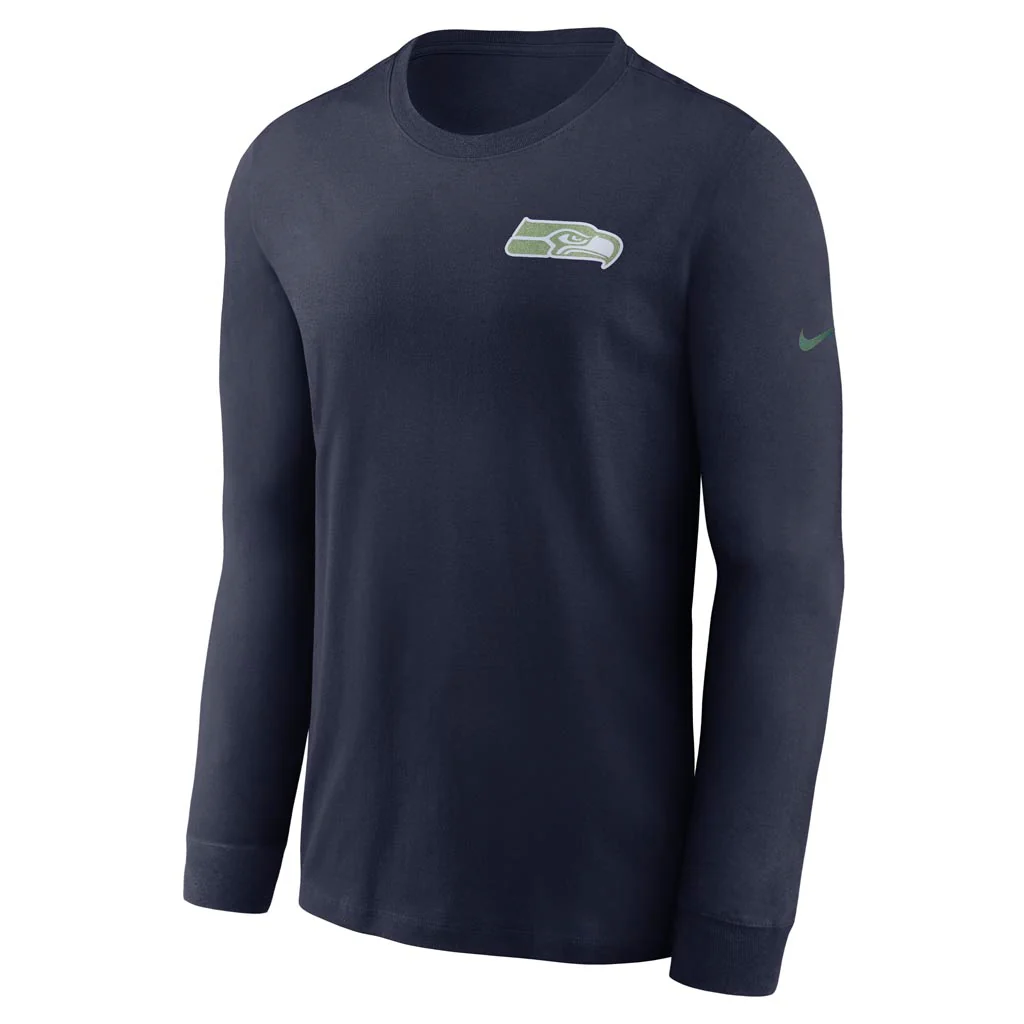 NFL Seattle Seahawks Nike Rivalries Cotton Long Sleeve T-Shirt - Navy - Image 2