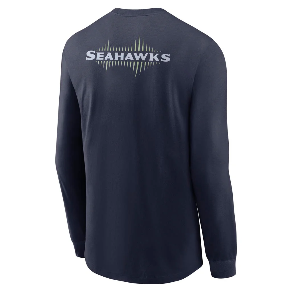 NFL Seattle Seahawks Nike Rivalries Cotton Long Sleeve T-Shirt - Navy - Image 3