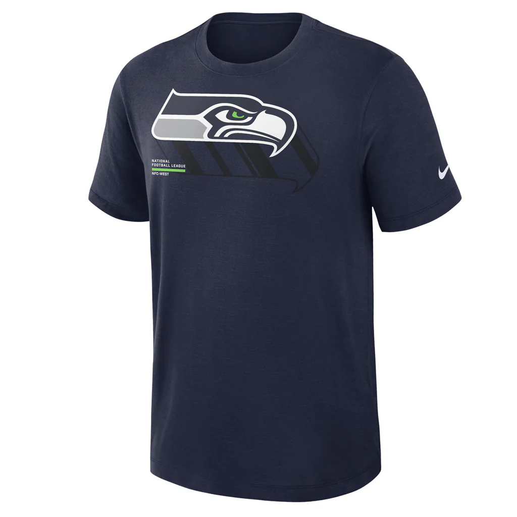 NFL Seattle Seahawks Nike Slub T-Shirt - Navy - Image 2