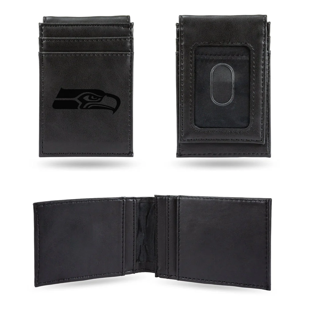 NFL Seattle Seahawks Rico Front Pocket Wallet - Black - Image 2