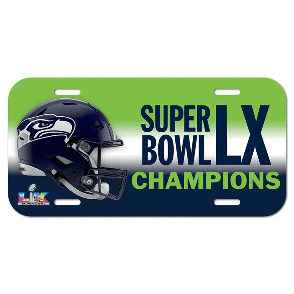 NFL Seattle Seahawks WinCraft Super Bowl LX Champions License Plate