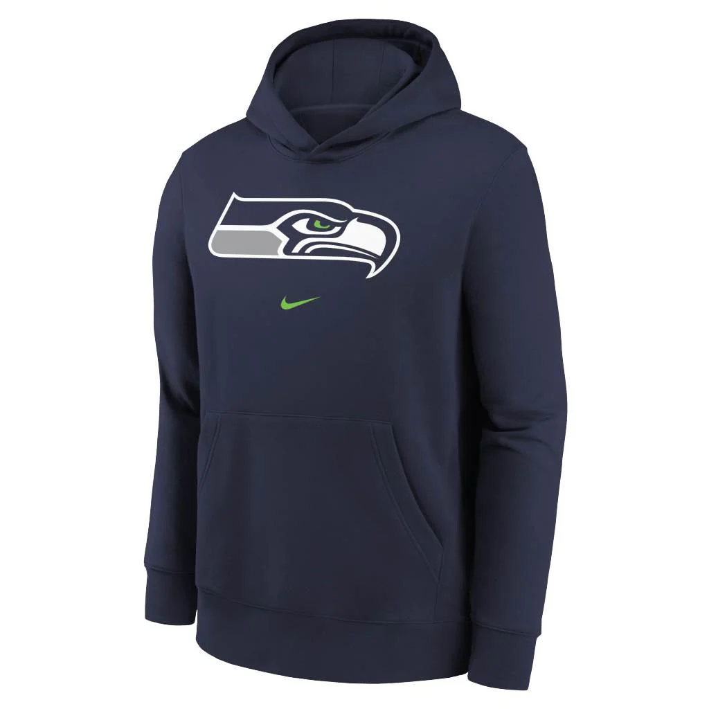 NFL Seattle Seahawks Youth Nike Club Pullover Hoodie - Navy - Image 2