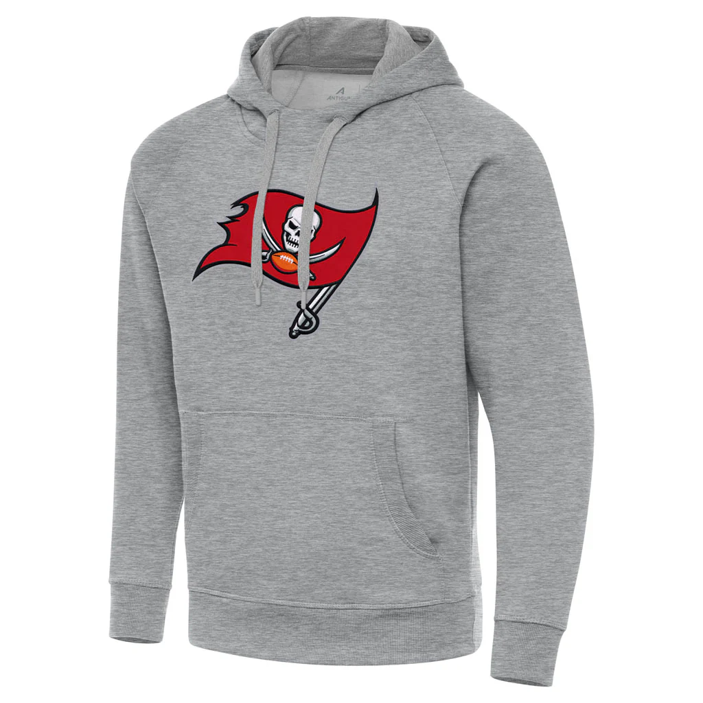 NFL Tampa Bay Buccaneers Antigua Full Front Victory Pullover Hoodie - Heather gray - Image 2