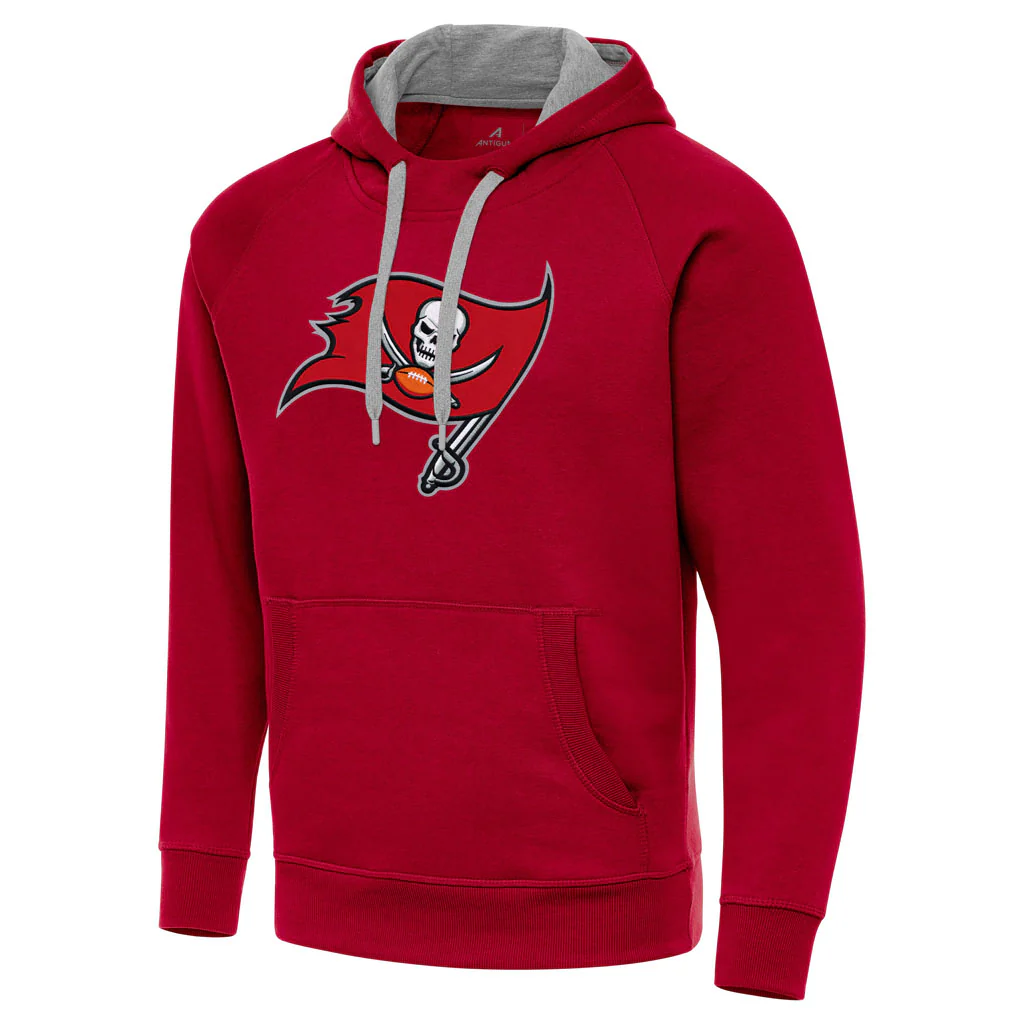 NFL Tampa Bay Buccaneers Antigua Full Front Victory Pullover Hoodie - Red