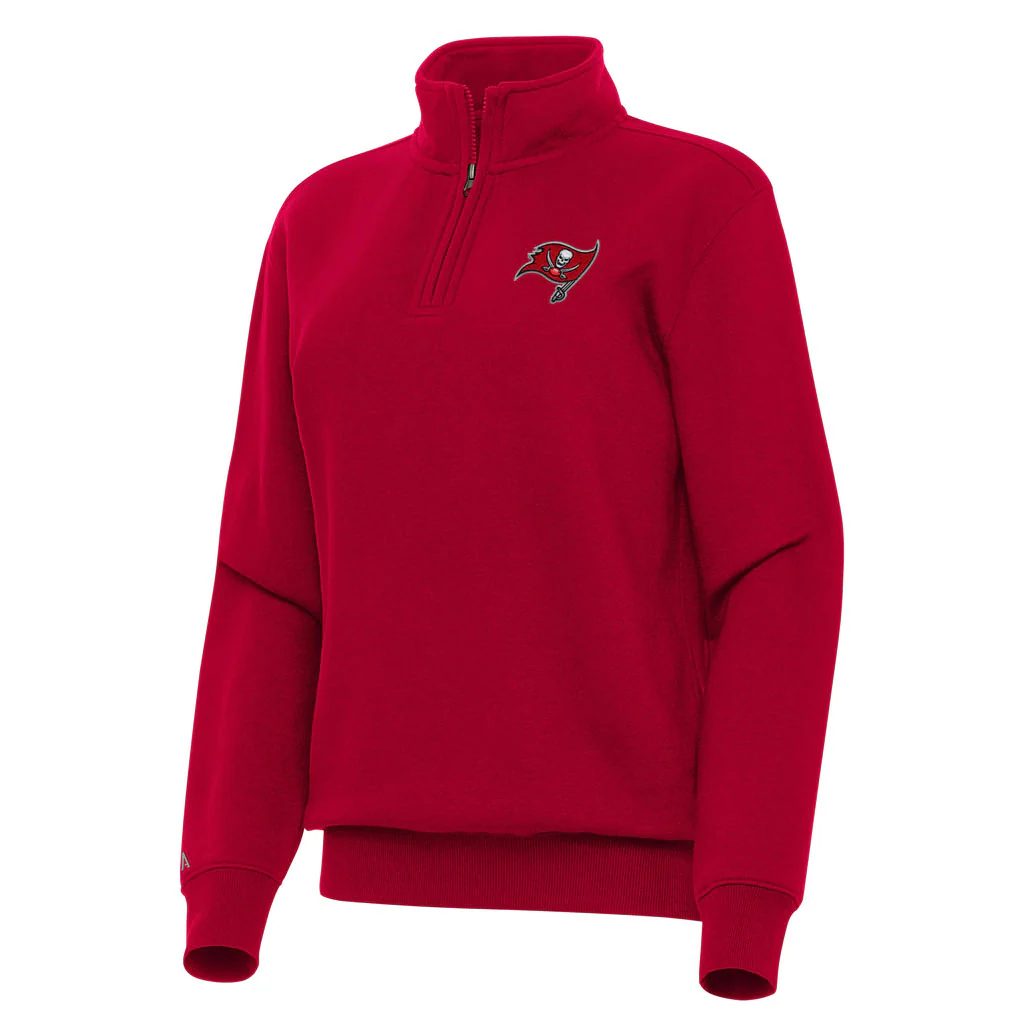 NFL Tampa Bay Buccaneers Women's Antigua Victory 1/4 Zip Pullover Jacket - Red