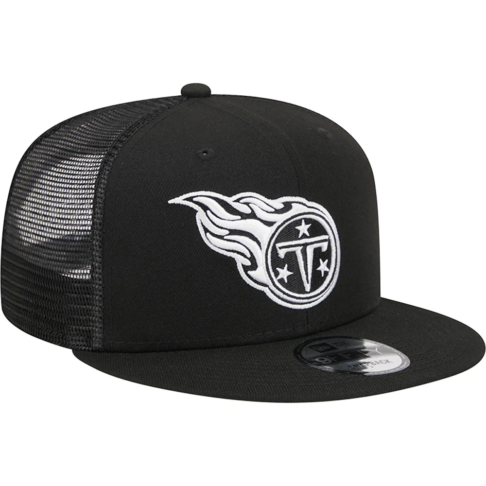 NFL Tennessee Titans New Era Black & White Trucker 9FIFTY Snapback Hat - Black - Image 2