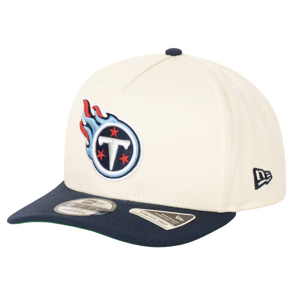 NFL Tennessee Titans New Era Two-Tone Primary Team Color 9FIFTY A-Frame Snapback Hat - Cream