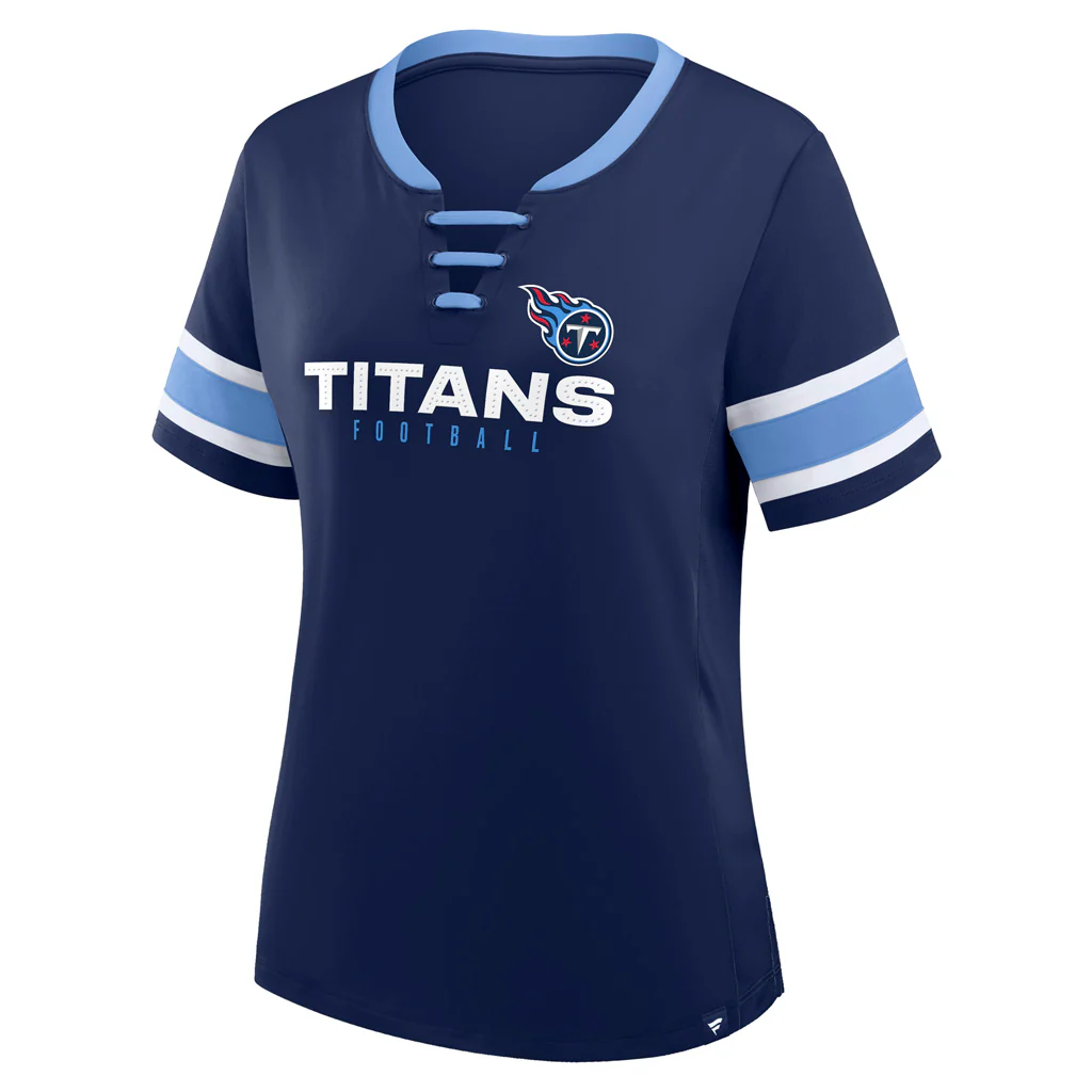 NFL Tennessee Titans Women's Fanatics Draw Play Athena Lace-Up Top - Navy - Image 2