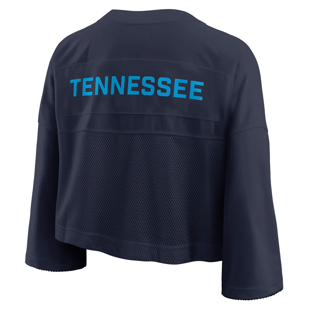 NFL Tennessee Titans Women's Nike Jersey Fashion Crop Top - Navy - Image 3
