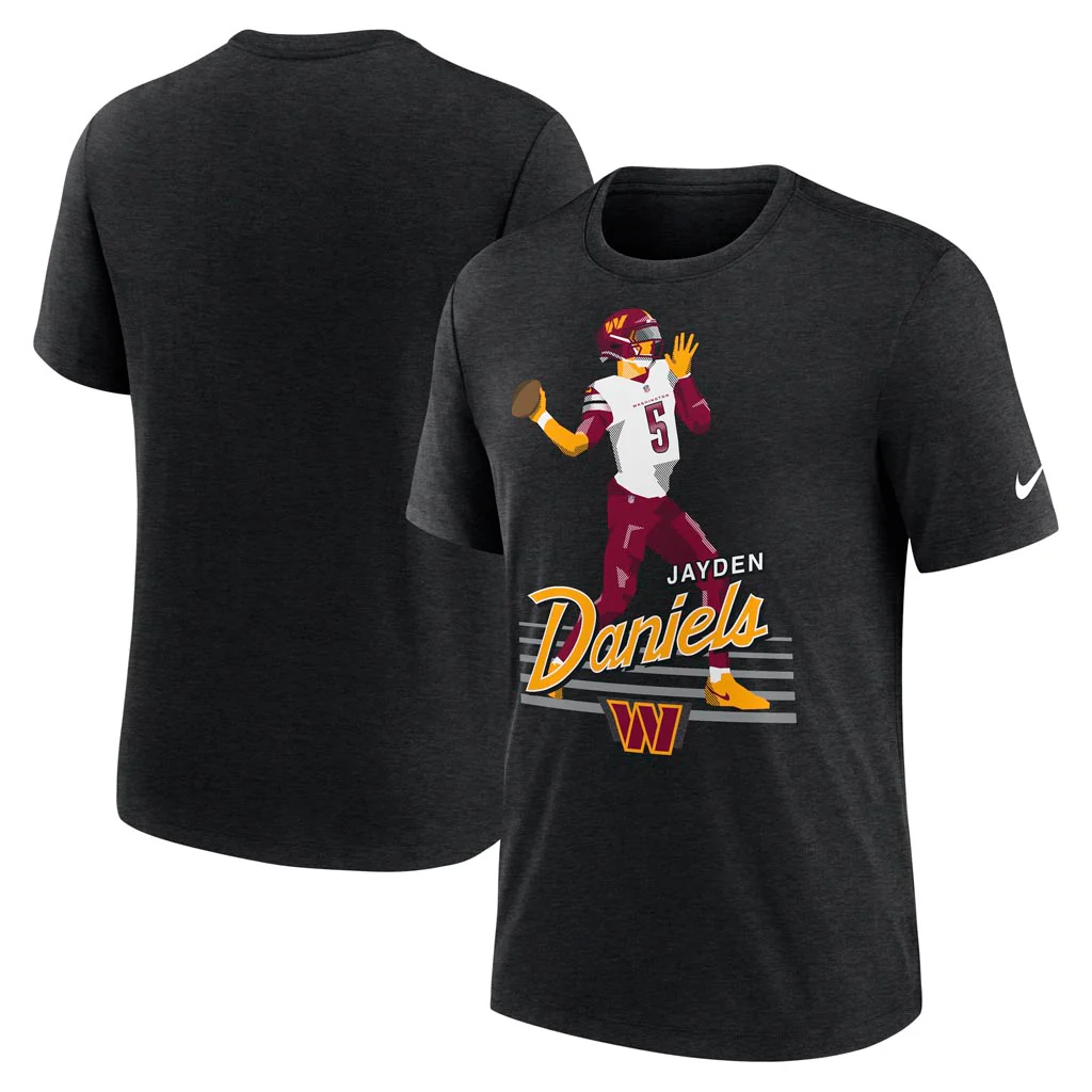 NFL Washington Commanders Jayden Daniels Nike Player Pack Triblend T-Shirt - Black