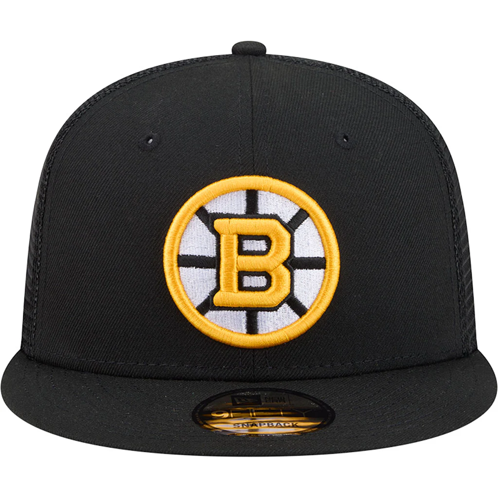 NHL Boston Bruins New Era OTC Trucker 9FIFTY Snapback Hat - Black - Image 3