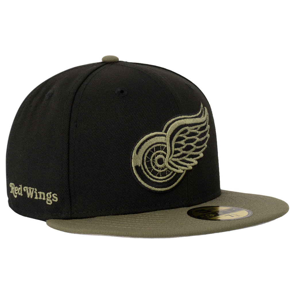 NHL Detroit Red Wings New Era Midnight Jungle 59FIFTY Fitted Hat - Black