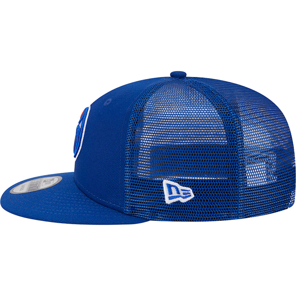 NHL Edmonton Oilers New Era OTC Trucker 9FIFTY Snapback Hat - Blue - Image 4