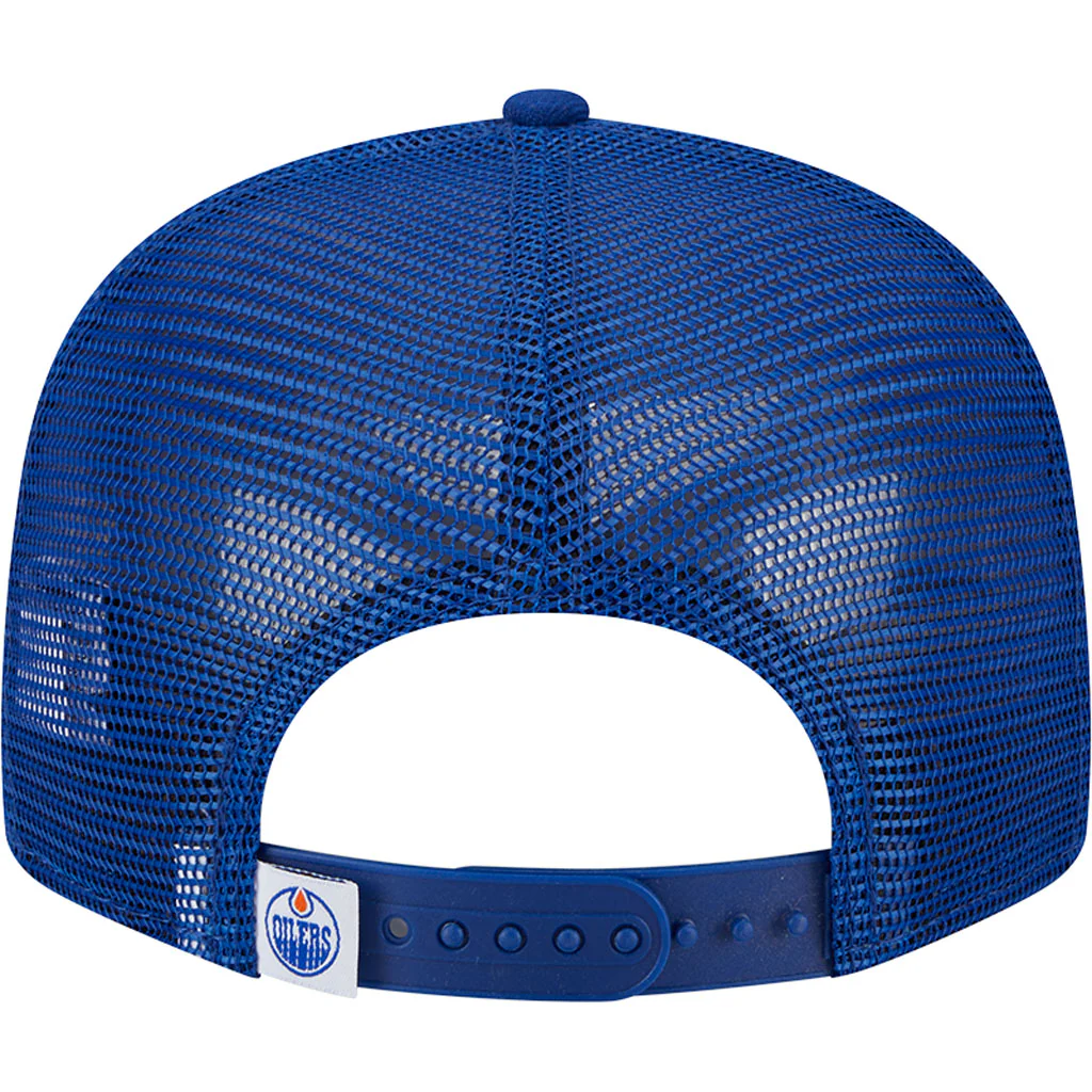 NHL Edmonton Oilers New Era OTC Trucker 9FIFTY Snapback Hat - Blue - Image 6