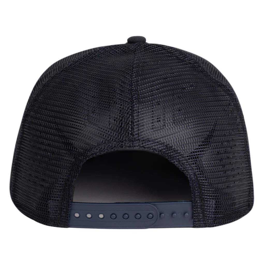 NHL Edmonton Oilers New Era Shadowline Trucker 9FIFTY Snapback Hat - Navy - Image 2