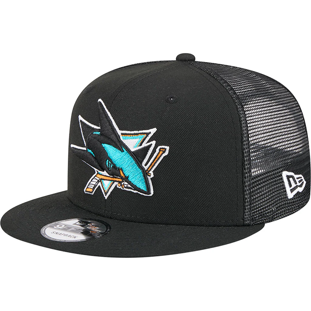 NHL San Jose Sharks New Era OTC Trucker 9FIFTY Snapback Hat - Black