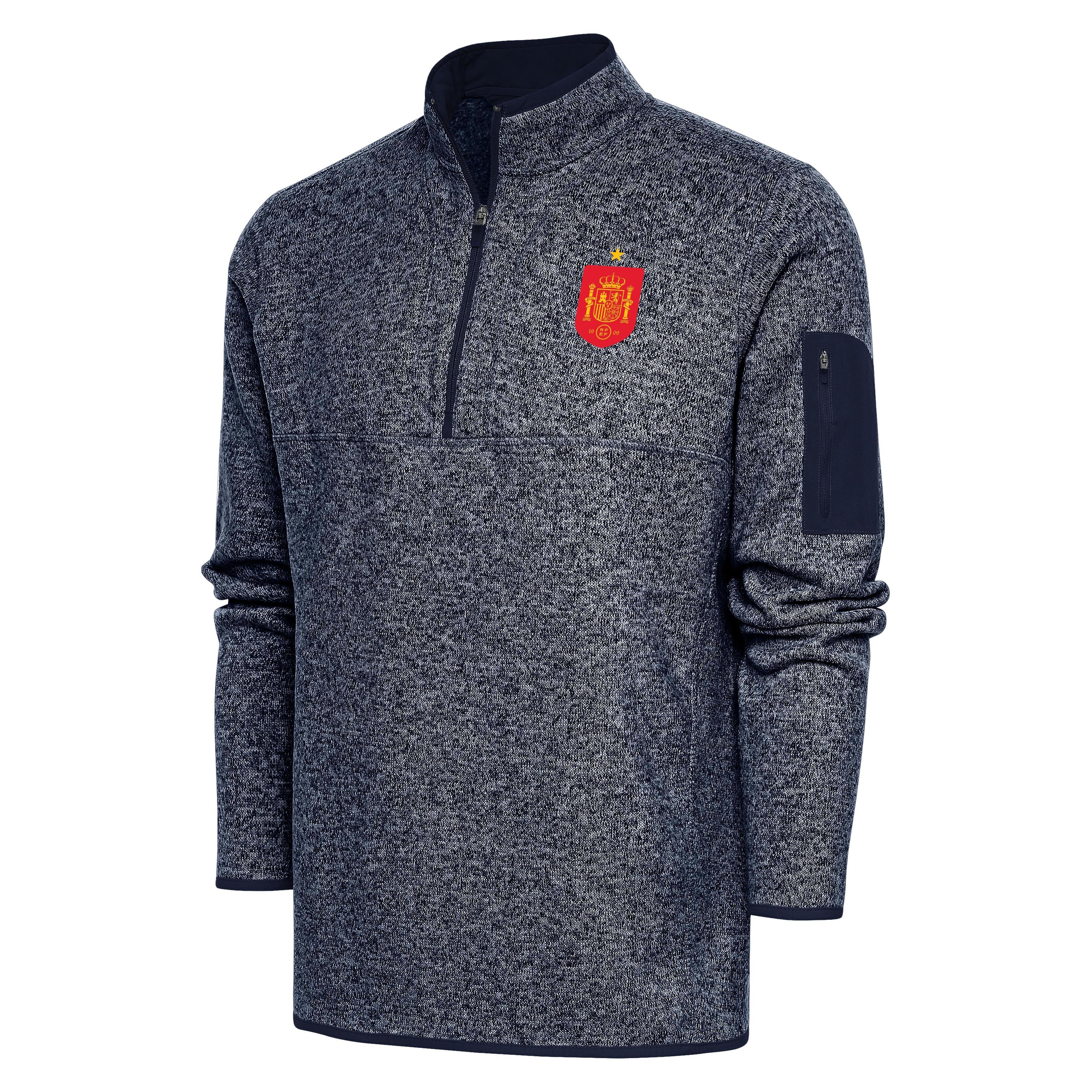 Spain National Team Antigua Men's Elevate 1/4 Zip Pullover - Navy