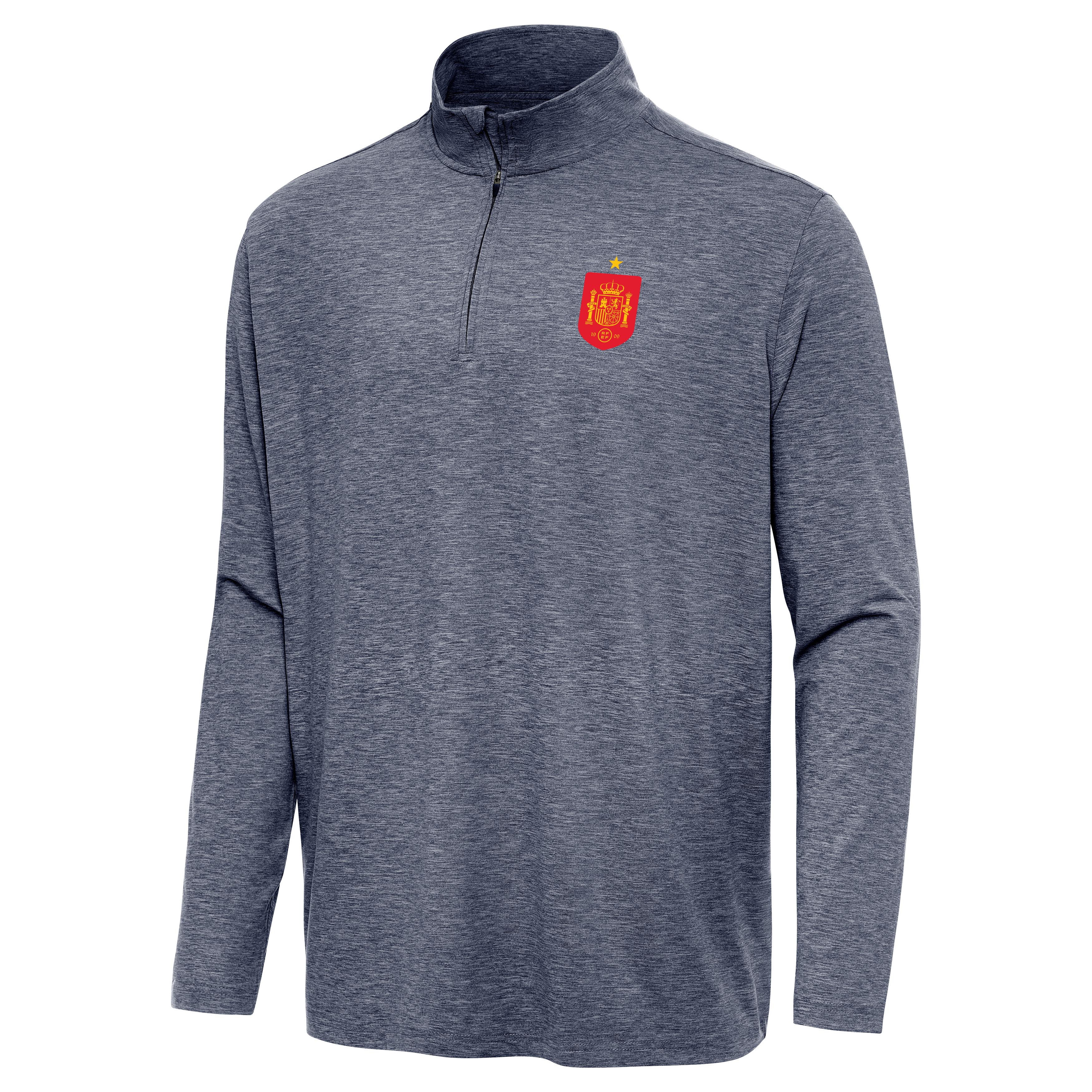 Spain National Team Antigua Men's Master 1/4 Zip Pullover - Navy