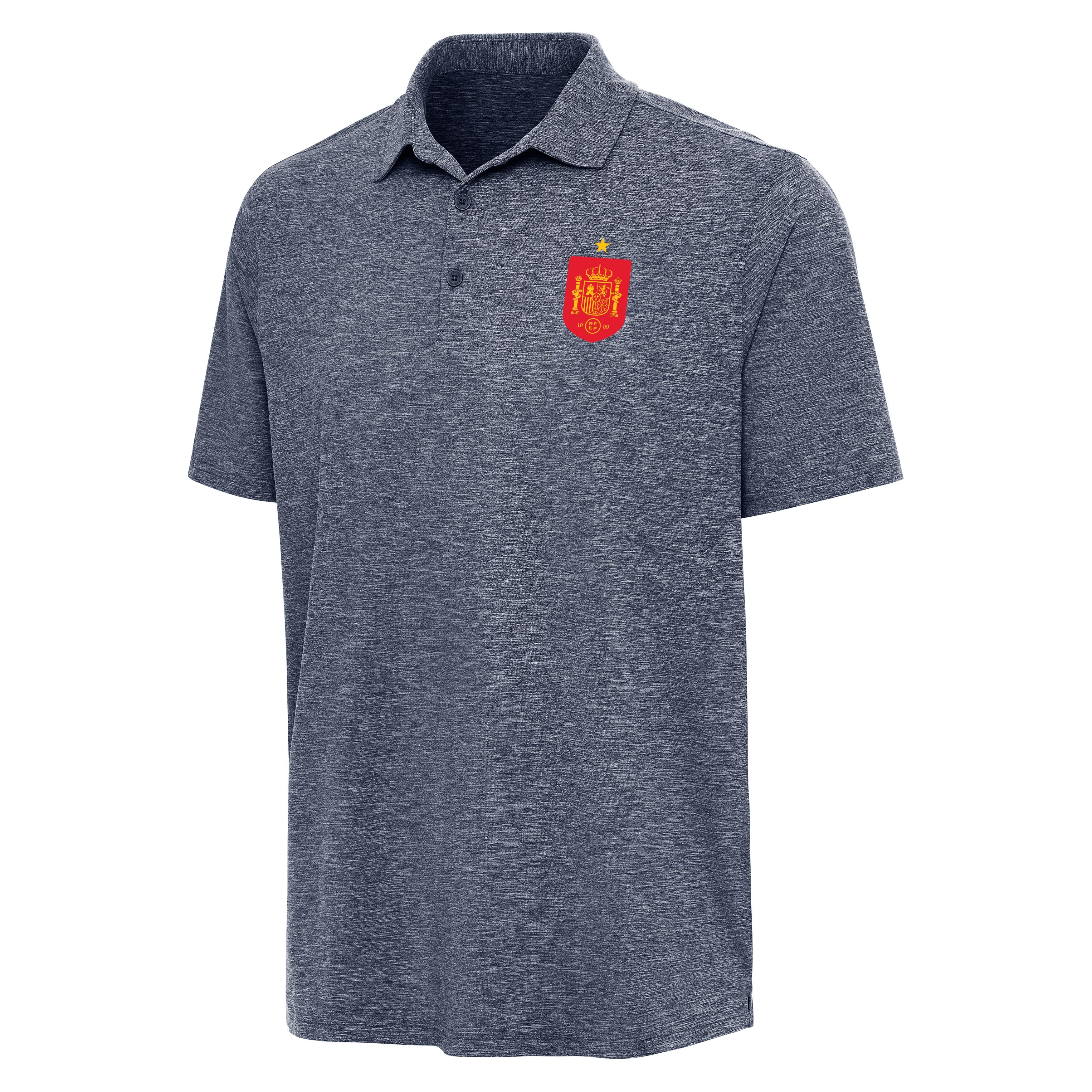 Spain National Team Antigua Men's Triple Shot Polo - Navy