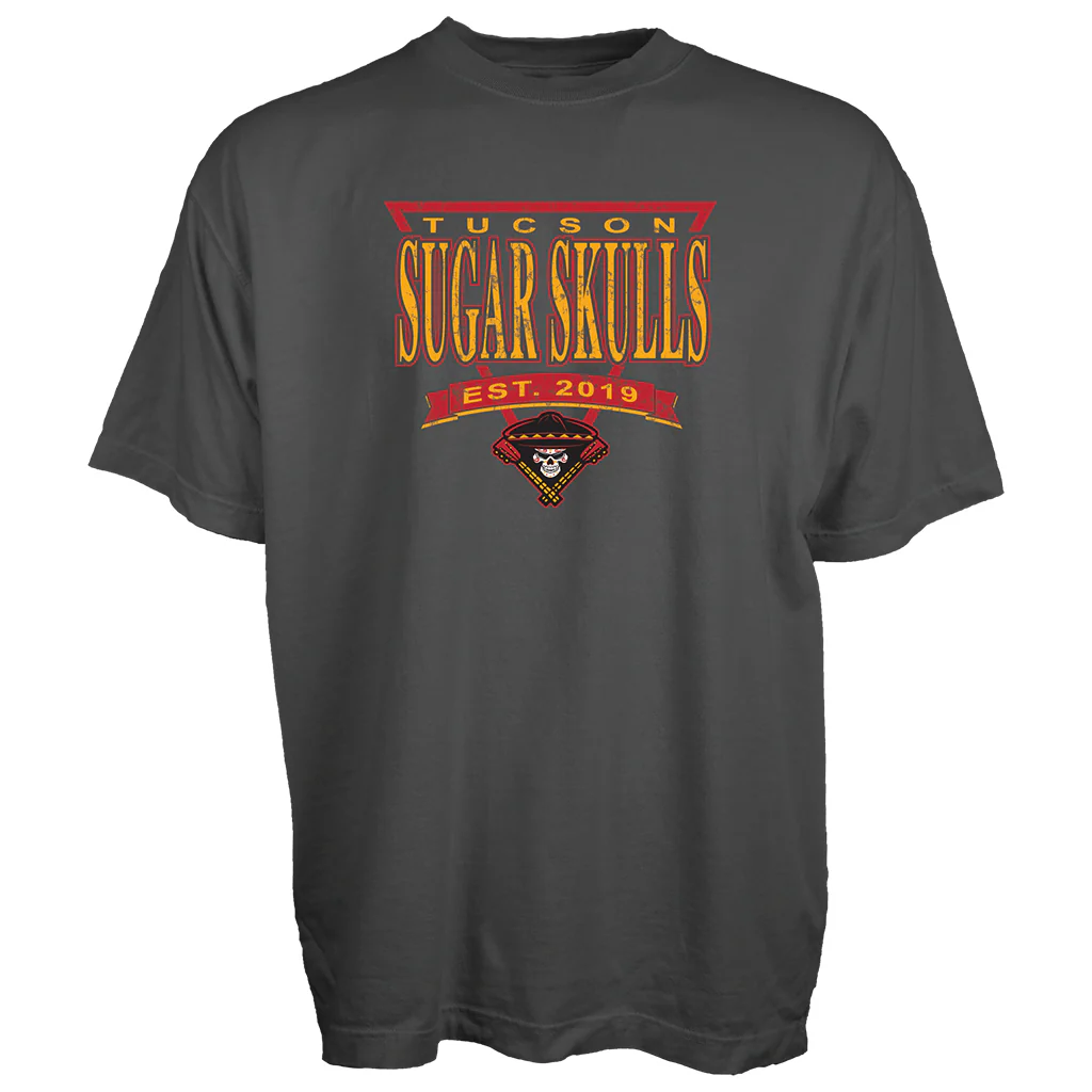 Tucson Sugar Skulls Blue 84 Nineties Heritage Tee - Black