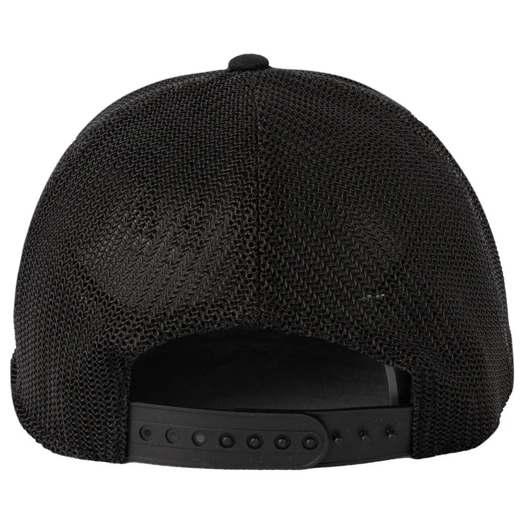 Tucson Sugar Skulls Branded Bills Red Logo Stack Curved Trucker Snapback Hat - Black - Image 2