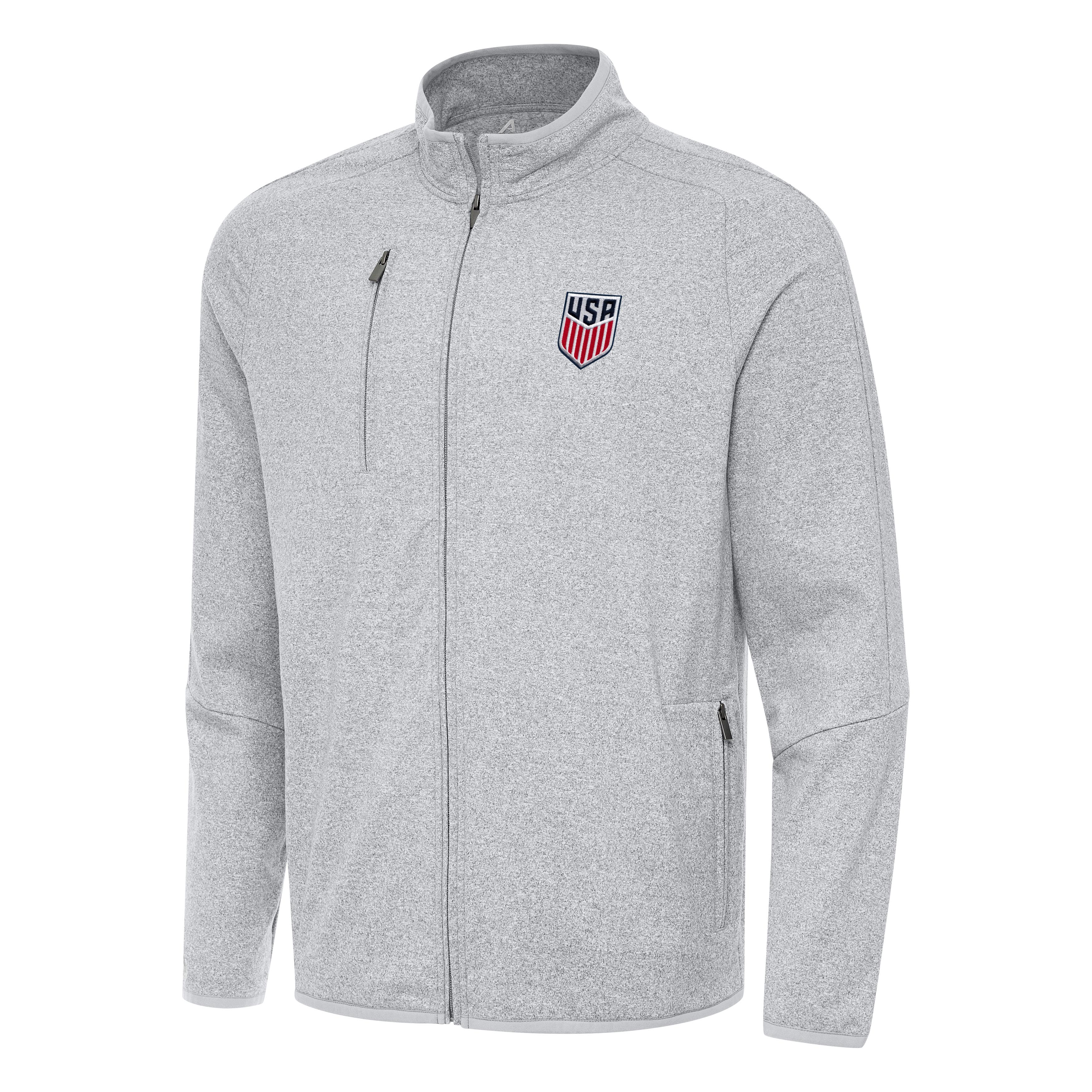 USMNT National Team Antigua Men's Hold-Up Jacket - Heather Gray