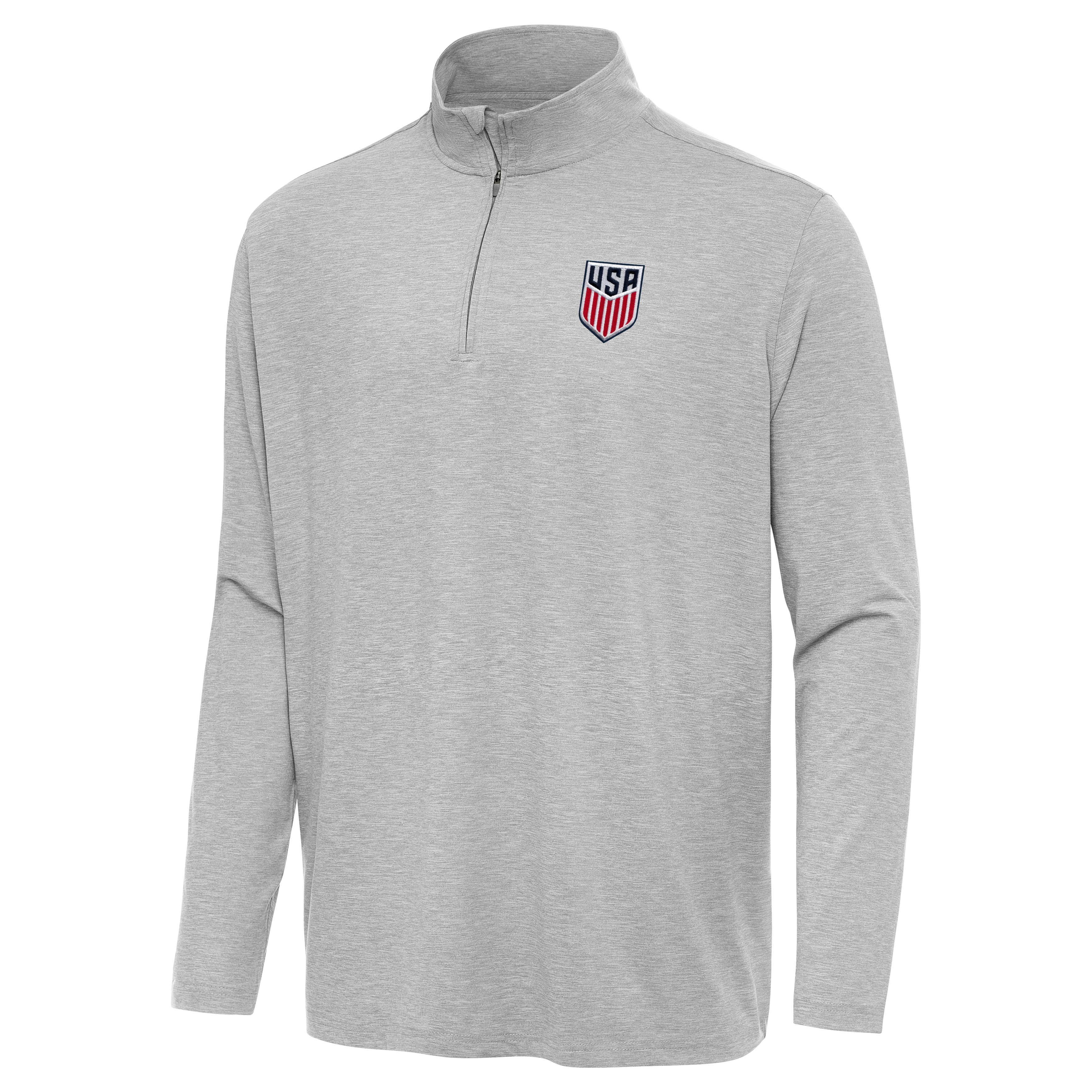 USMNT National Team Antigua Men's Hunk 1/4 Zip Pullover - Gray