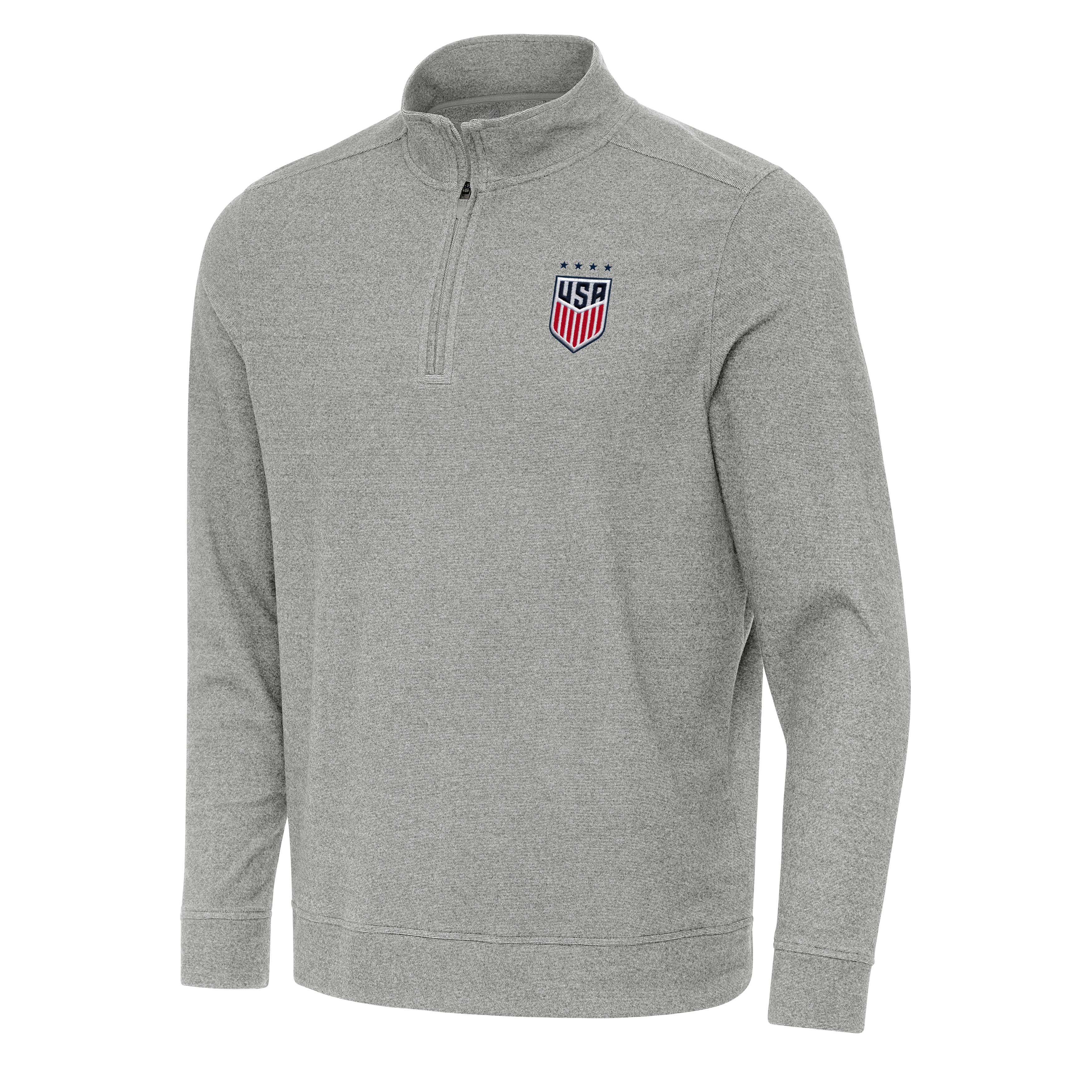 USWNT National Team Antigua Men's Subtle 1/4 Zip Pullover - Heather Gray