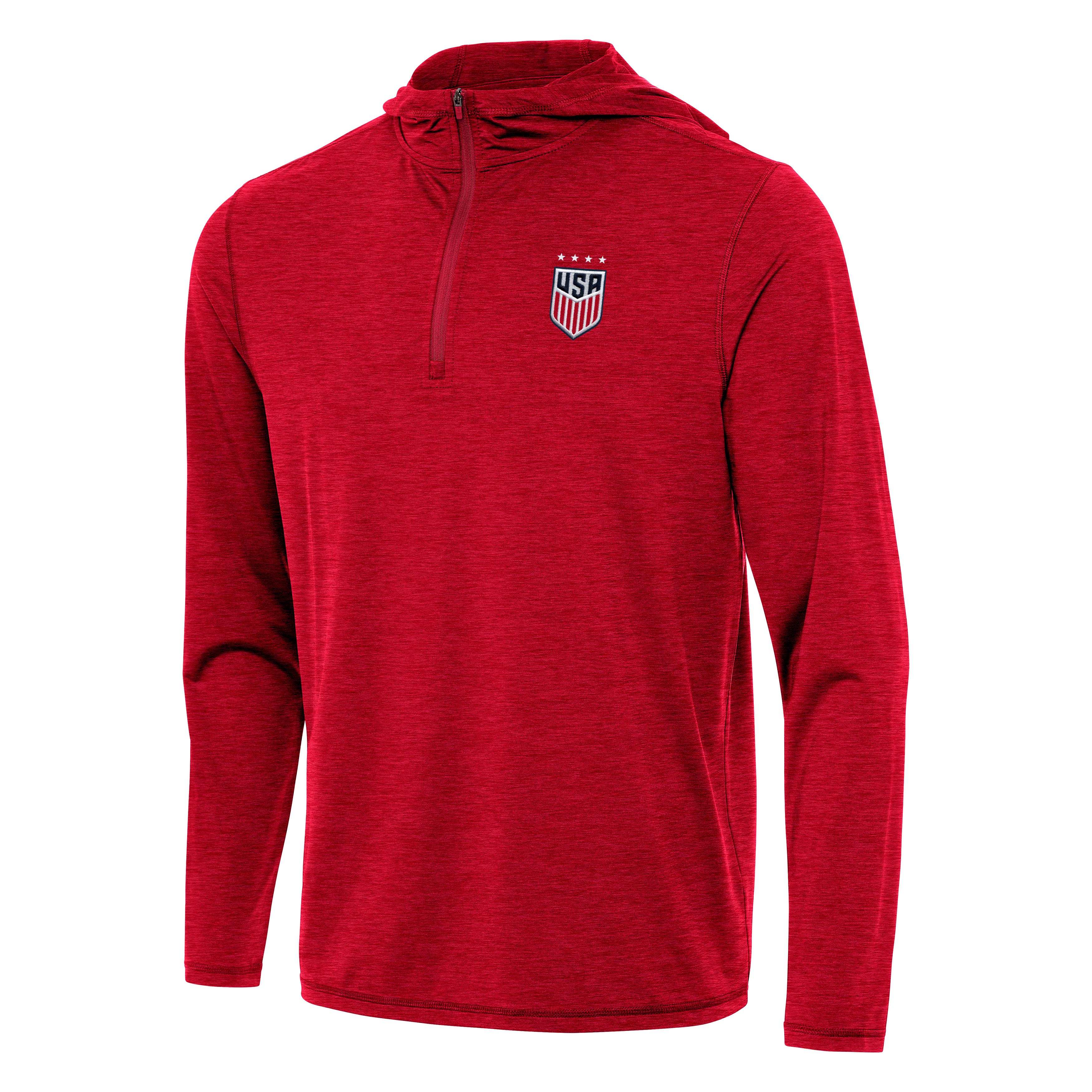 USWNT National Team Antigua Men's Tidy 1/4 Zip Pullover Hoodie - Red
