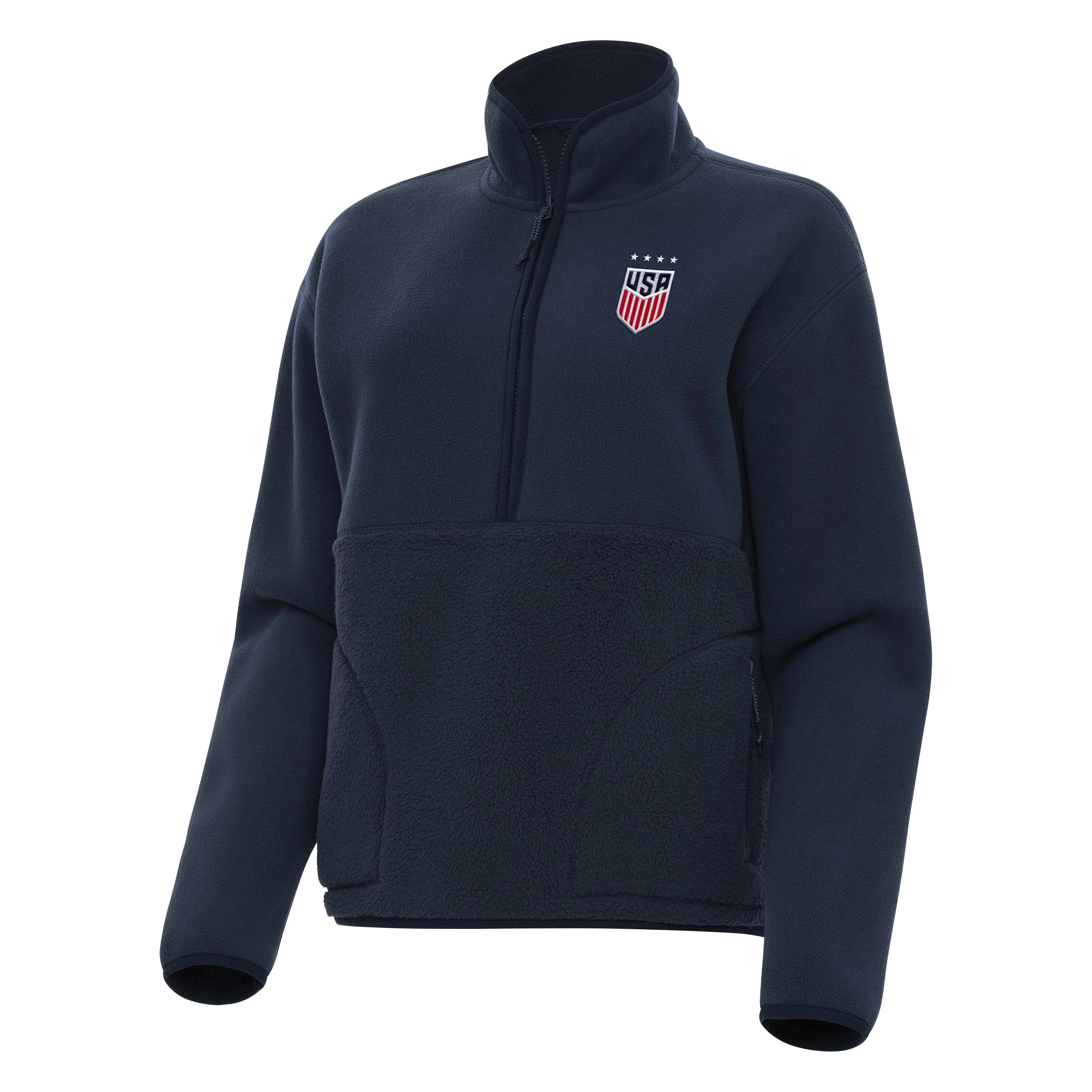 USWNT National Team Antigua Women's Figure 1/2 Zip Pullover - Navy