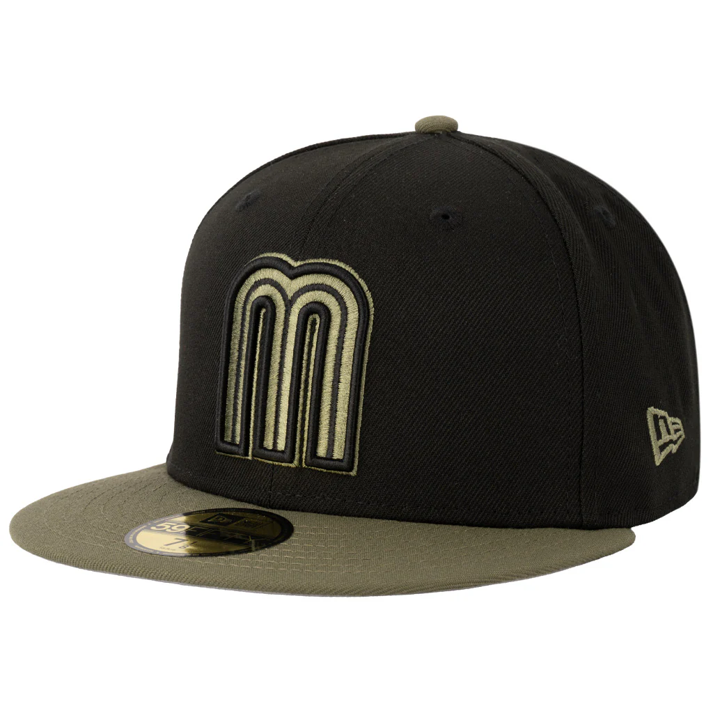 WBC Mexico New Era Midnight Jungle 59FIFTY Fitted Hat - Black - Image 2