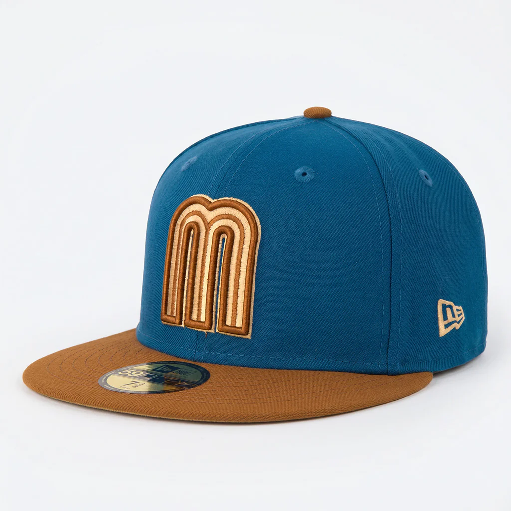 WBC Mexico New Era Rodeo 59FIFTY Fitted Hat- Blue - Image 2