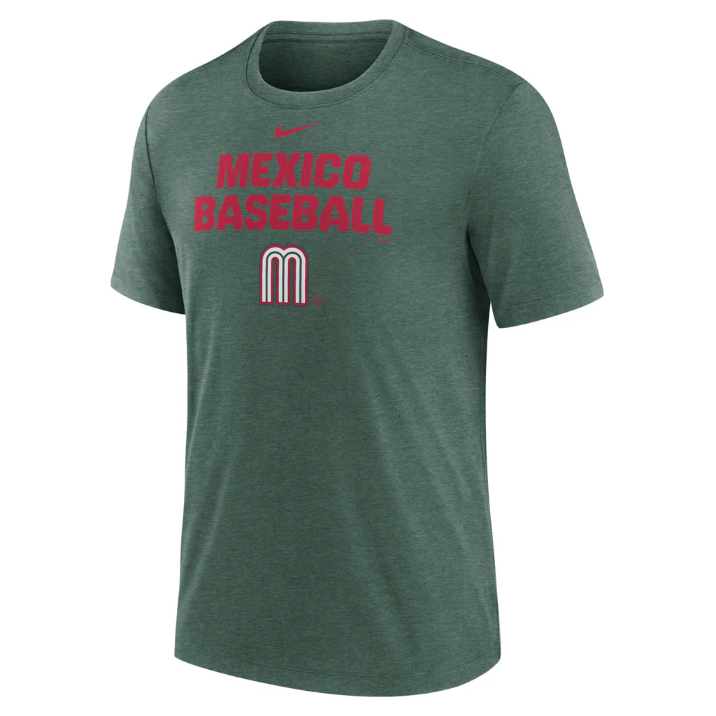 WBC Mexico Nike 2026 Stacked Triblend T-Shirt - Green - Image 2