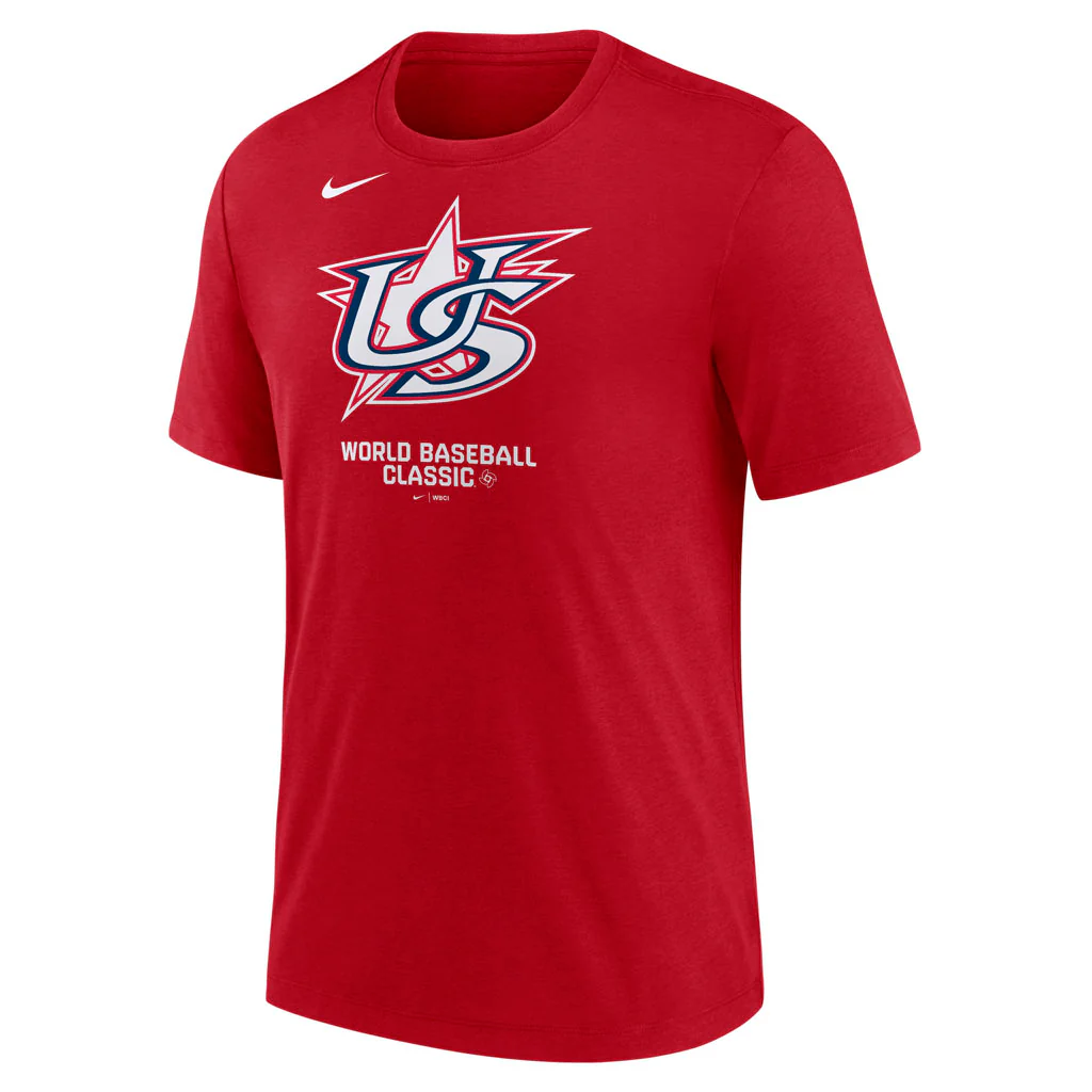 WBC USA Nike 2026 Triblend T-Shirt - Red - Image 2